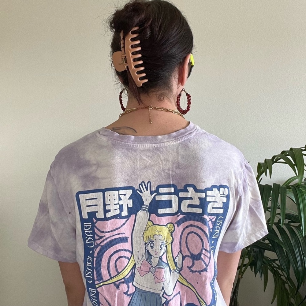 SAILOR MOON 🌙 CUSTOM CROP TIE DYE TEE